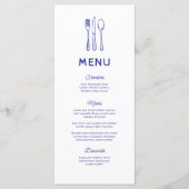 Whimsical Doodle Cutlery Wedding Menu Menükarte (Vorderseite)