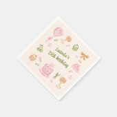 Whimsical Doodle Hand Drawing Geburtstagspartei Serviette (Ecke)