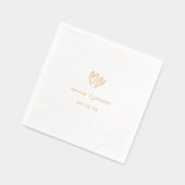 Whimsical Doodle Hearts Wedding Servietten Mit Folie (Links)