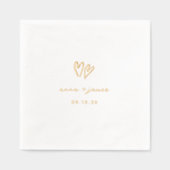 Whimsical Doodle Hearts Wedding Servietten Mit Folie (Vorderseite)