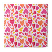 Whimsical Doodle Hörer mit Mustern und Textur Fliese (Vorderseite)