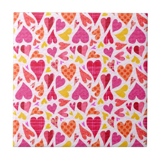 Whimsical Doodle Hörer mit Mustern und Textur Fliese (Vorderseite)