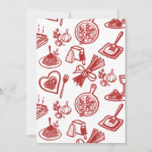 Whimsical Doodle Italian Pasta Bridal Shower Einladung (Rückseite)