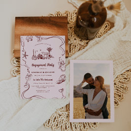 Whimsical Doodle | Italienische Engagement Einladung