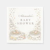 Whimsical Doodle Little Meatball Baby Shower Serviette (Vorderseite)