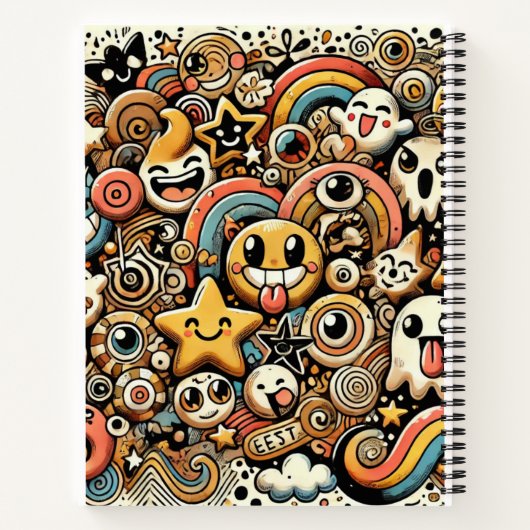 Whimsical Doodle Parade Notizblock (Rückseite)