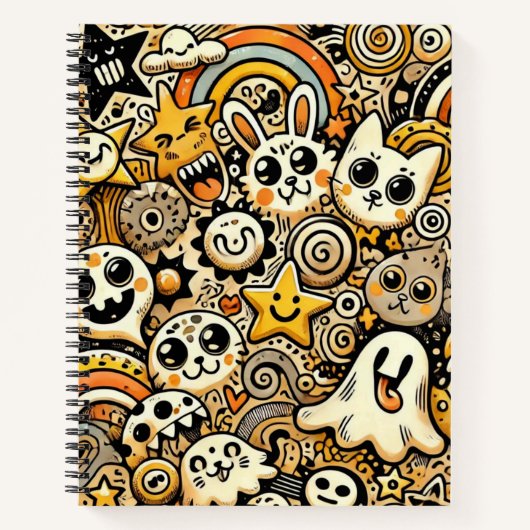 Whimsical Doodle Parade Notizblock (Vorderseite)