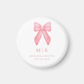 Whimsical Doodle Pink Bow | Hochzeit Magnet (Vorne)