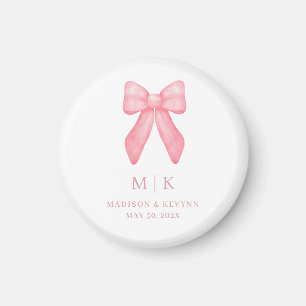 Whimsical Doodle Pink Bow Hochzeit Magnet