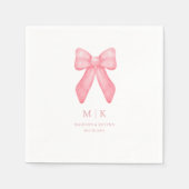 Whimsical Doodle Pink Bow | Hochzeit von Napkins Serviette (Vorderseite)