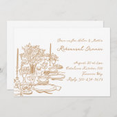 Whimsical Doodle Probe Dinner Einladung (Vorne/Hinten)