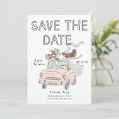 Whimsical Doodle Quirky Save the Date  (Stehend Vorderseite)