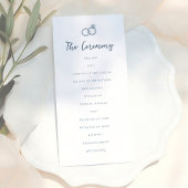 Whimsical Doodle Retro Light Blue Wedding Programm