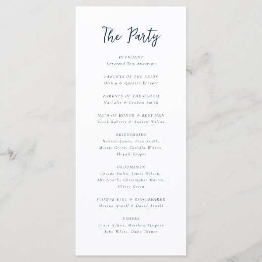 Whimsical Doodle Retro Light Blue Wedding Programm (Rückseite)