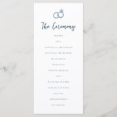 Whimsical Doodle Retro Light Blue Wedding Programm (Vorderseite)