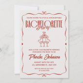 Whimsical Doodle Rosa Bachelorette Itinerary Einladung (Vorderseite)