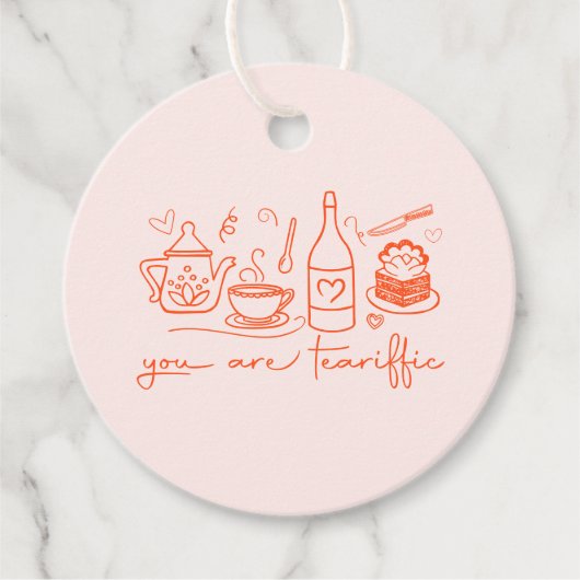 Whimsical Doodle Sie sind Teariffic, Tea Theme Ges Geschenkanhänger (Vorderseite)