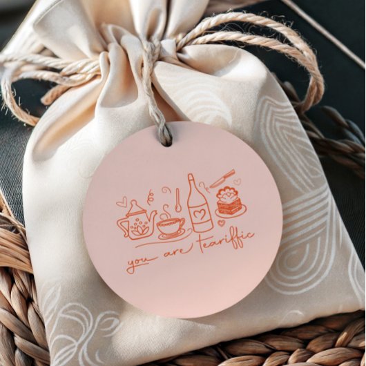 Whimsical Doodle Sie sind Teariffic, Tea Theme Ges Geschenkanhänger