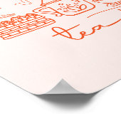 Whimsical Doodle Tee für mich, Tee Party Küche Poster (Ecke)