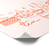 Whimsical Doodle Tee für mich, Tee Party Küche Poster (Ecke)