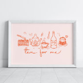 Whimsical Doodle Tee für mich, Tee Party Küche Poster