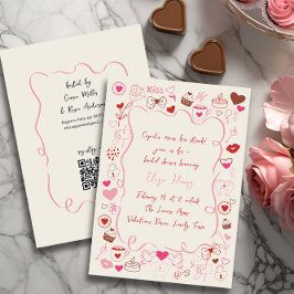 Whimsical Doodle Valentine's Brautparty Einladung