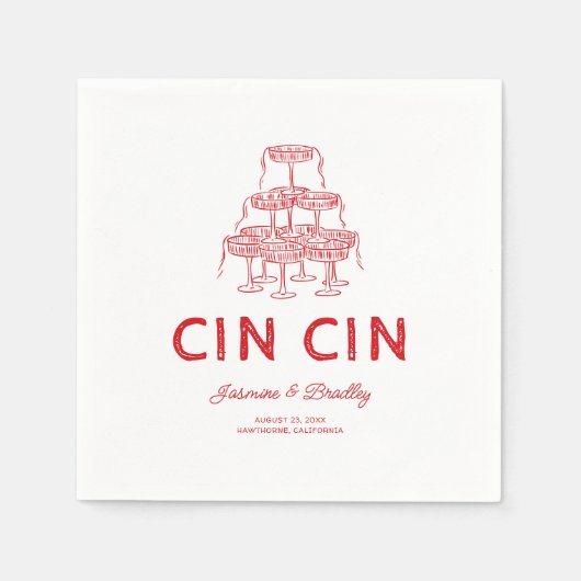 Whimsical Doodle Wedding Serviette (Vorderseite)