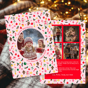 Whimsical Doodle Weihnachten Custom 5 Foto Collage