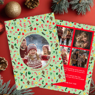 Whimsical Doodle Weihnachten Custom 5 Foto Collage