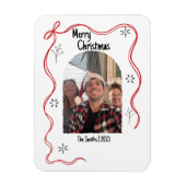 Whimsical Doodle Weihnachtskarte mit Foto Magnet (Vertikal)