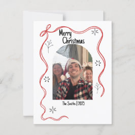 Whimsical Doodle Weihnachtskarte mit Foto Postkarte