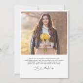 Whimsical Doodle Zwei-Foto-Abschluss Dankeskarte (Rückseite)