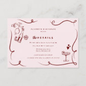 Whimsical Doodles | Angaben zum Hochzeitgast Begleitkarte (Vorderseite)