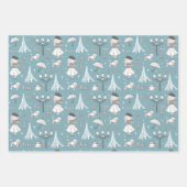 Whimsical Doodles French Geschenkpapier Set (Vorderseite)