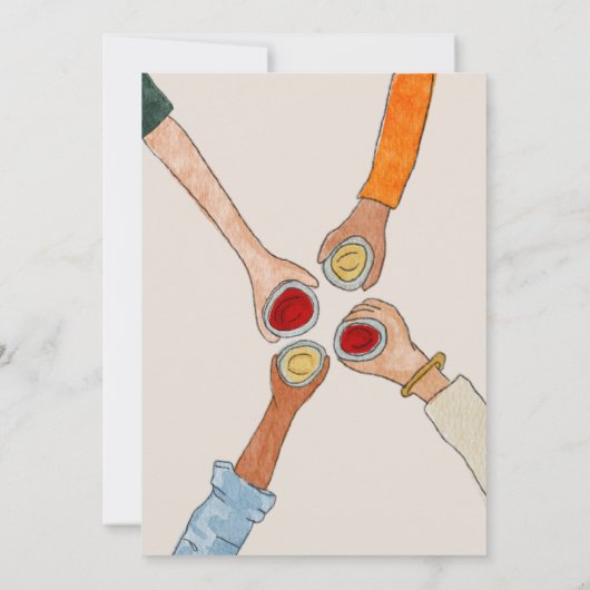 Whimsical Doodles Hand Drawn Friendsgiving Einladung (Rückseite)