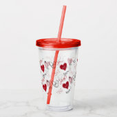 Whimsical Doodles Hand Drawn Valentines Day  Acryltrinkbecher (Rückseite)