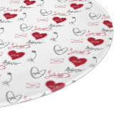 Whimsical Doodles Hand Drawn Valentines Day  Schneidebrett (Ecke)