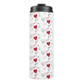 Whimsical Doodles Hand Drawn Valentines Day  Thermosbecher