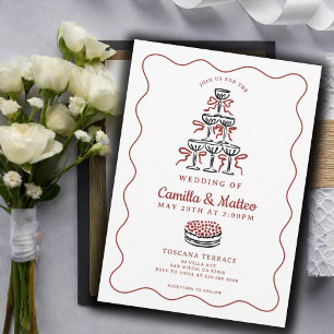 Whimsical Doodles Italian Wedding Einladung