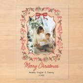 whimsical doodles photo christmas acryleinladungen (Vorderseite)