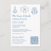 Whimsical Doodles Wedding Details UAWG QR Code Begleitkarte (Vorderseite)
