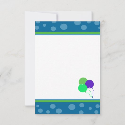 Whimsical Dots and Balloons Einladung zum Geburtst (Rückseite)