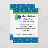 Whimsical Dots and Balloons Einladung zum Geburtst (Vorne/Hinten)