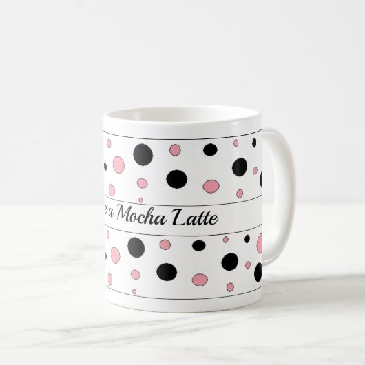 Whimsical Dots Mocha Latte Kaffeetasse (VorderseiteRechts)