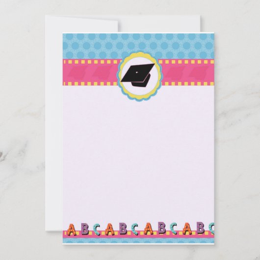 Whimsical Dots Preschool/Kindergarten Abschluss Mitteilungskarte (Vorderseite)