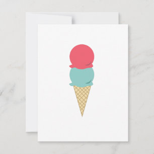 Whimsical Double Scoop Ice Creme Cone Einladung
