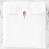 Whimsical Double Scoop Ice Creme Cone Runder Aufkleber (Tasche)