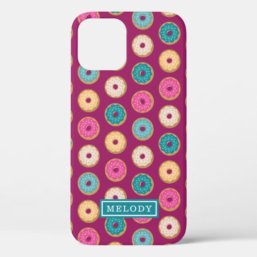 Whimsical Doughnut Pattern auf Lila Case-Mate iPhone Hülle (Rückseite)