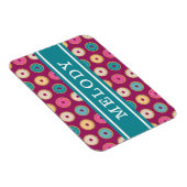Whimsical Doughnut Pattern auf Lila Magnet (Rechte Seite)