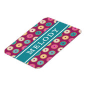 Whimsical Doughnut Pattern auf Lila Magnet (Linke Seite)